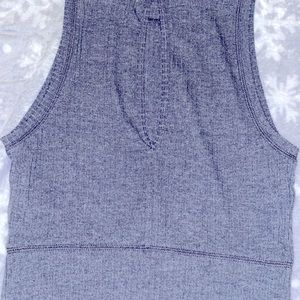 Grey high neck tank
